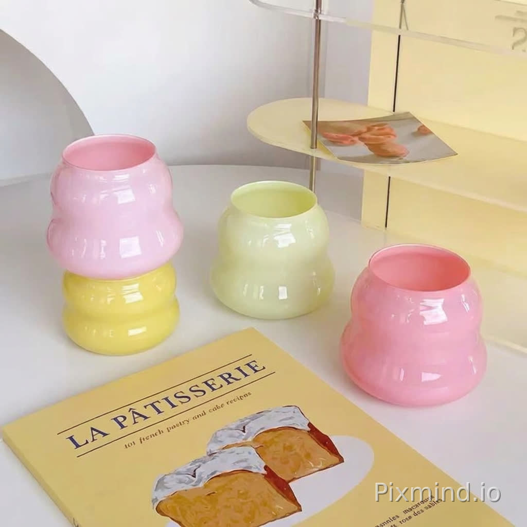 Replace the tall cup in Figure 1 with the two-color matching effect of the two designs on the left side of Figure 2.