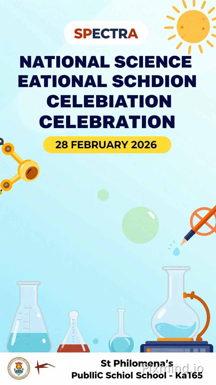 ST PHILOMENA'S PUBLIC SCHOOL -KA165
SPECTRA
NATIONAL SCIENCE EXHIBITION CELEBRATION 28 FEBRUARY 2026
I need background wallpaper science exhibition image