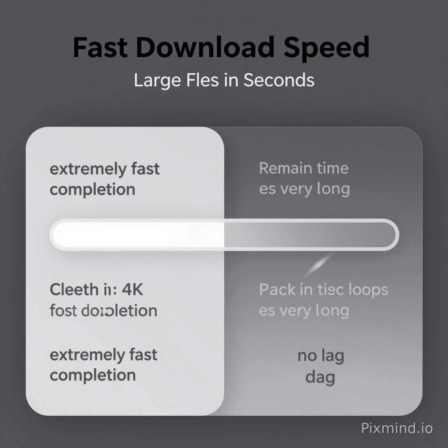 Help me create a comparison chart:
The competitors have slow download speeds, long waiting times for large files, and the video buffering loops repeatedly with the progress bar stuck.
Our network connection has fast download speeds, quick video playback, and no lag.
Graphic design
Left side (Panduit)
The progress bar is completed instantly
Clearly shows the "extremely fast completion" visual effect
Smooth 4K video playback with clear picture quality
On the right (ordinary network cable)
The download progress bar is very slow
The remaining time is very long
The picture is grayish and has a laggy feeling
The video is buffering in circles
The sense of speed must be strong (light effect + motion blur)
Title
Fast Download Speed
Sub-copy:
Large Files in Seconds