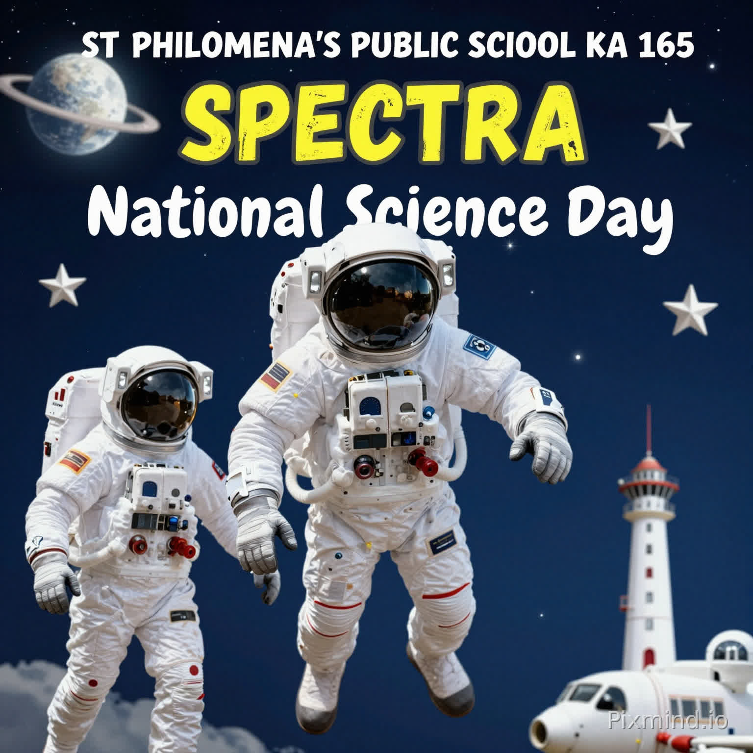 ST PHILOMENA'S PUBLIC SCHOOL KA-165
SPECTRA
National science Day
Celebration
28/02/2026
Background image astronaut without logo plane astronaut image astronaut wallpaper
Highlight the school name and spectre