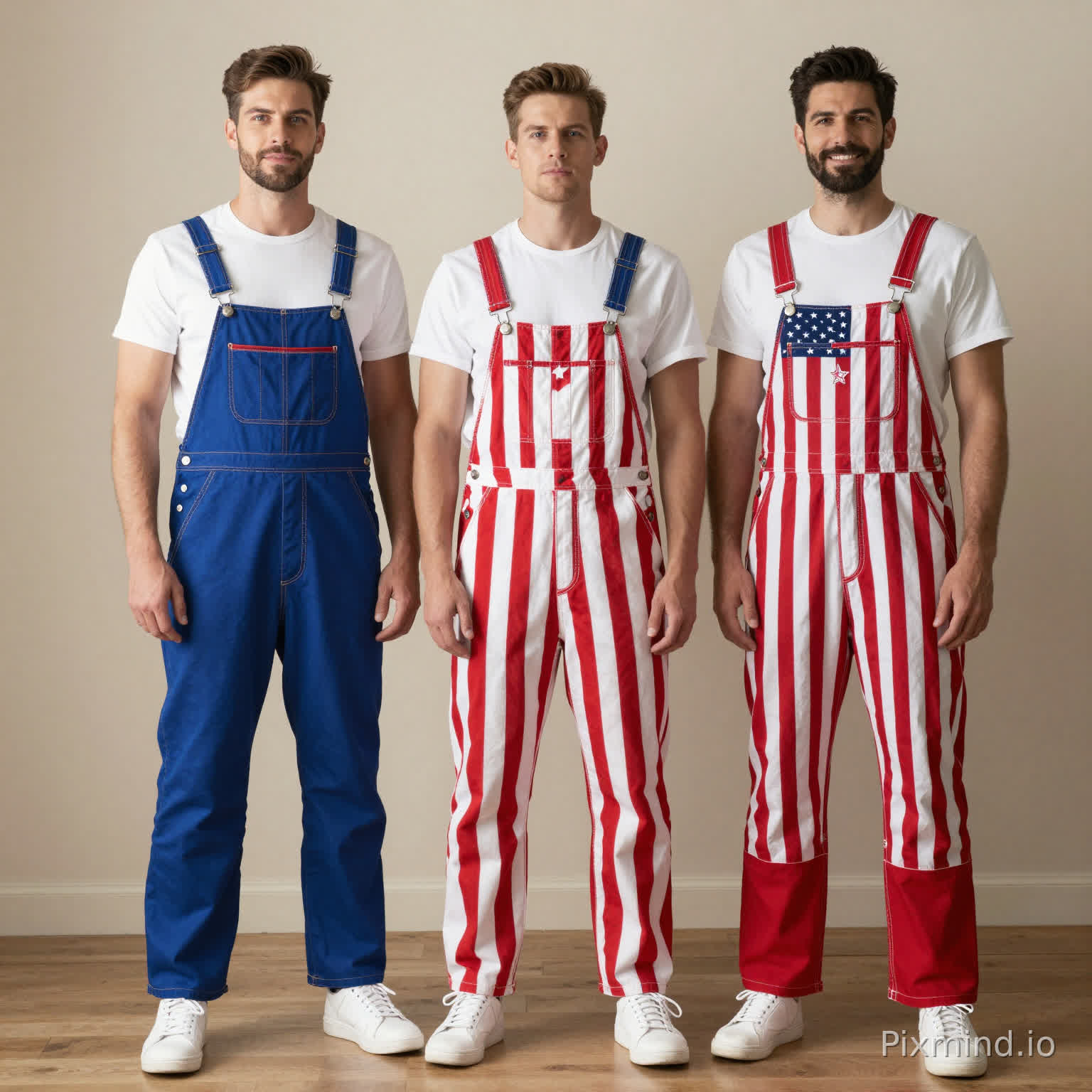 American Independence Day Overalls,250th Anniversary Style,European and American adult male models,American flag elements