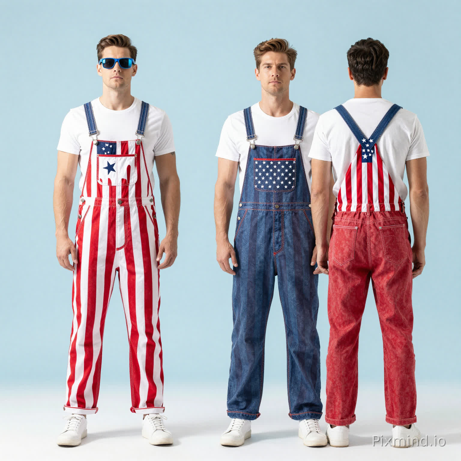 American Independence Day Overalls,250th Anniversary Style,European and American adult male models,American flag elements