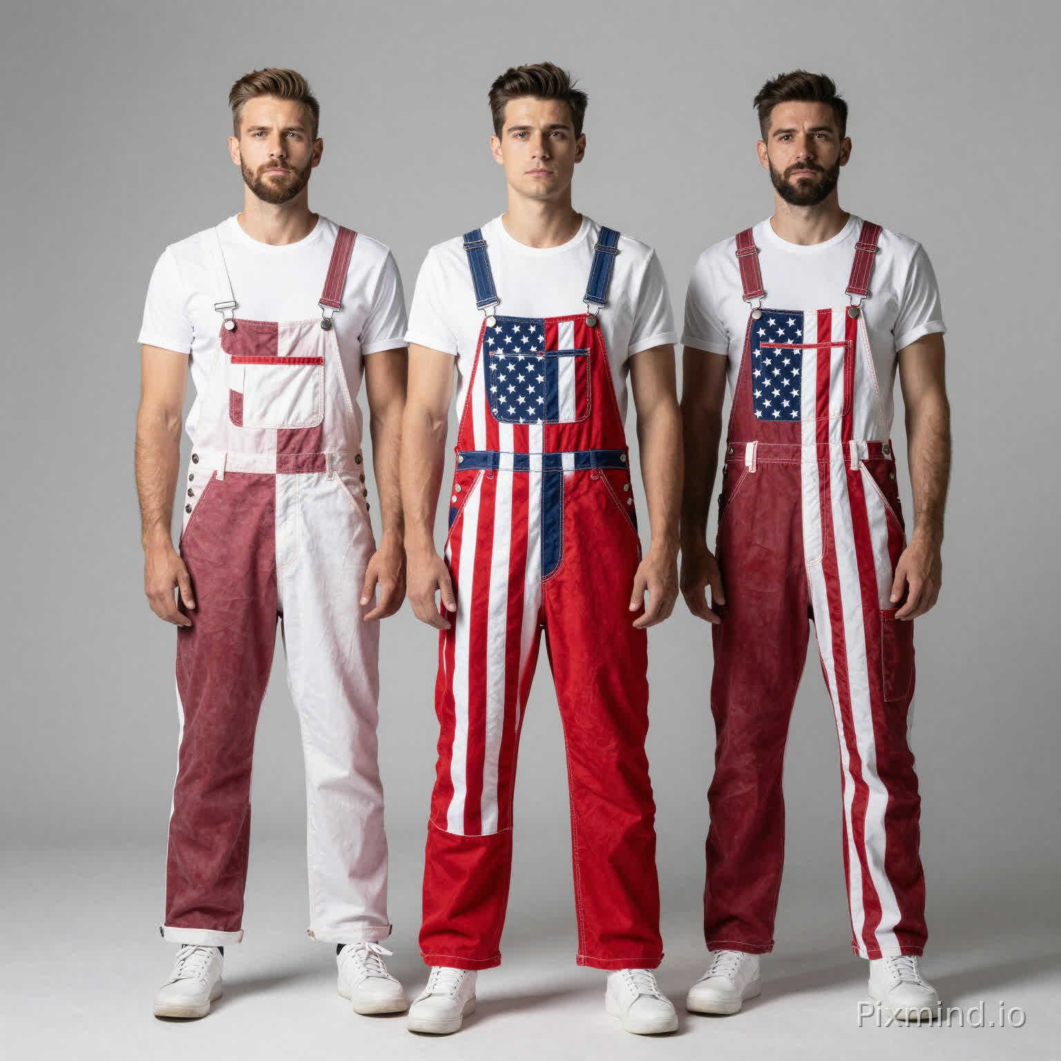 American Independence Day Overalls,250th Anniversary Style,European and American adult male models,American flag elements