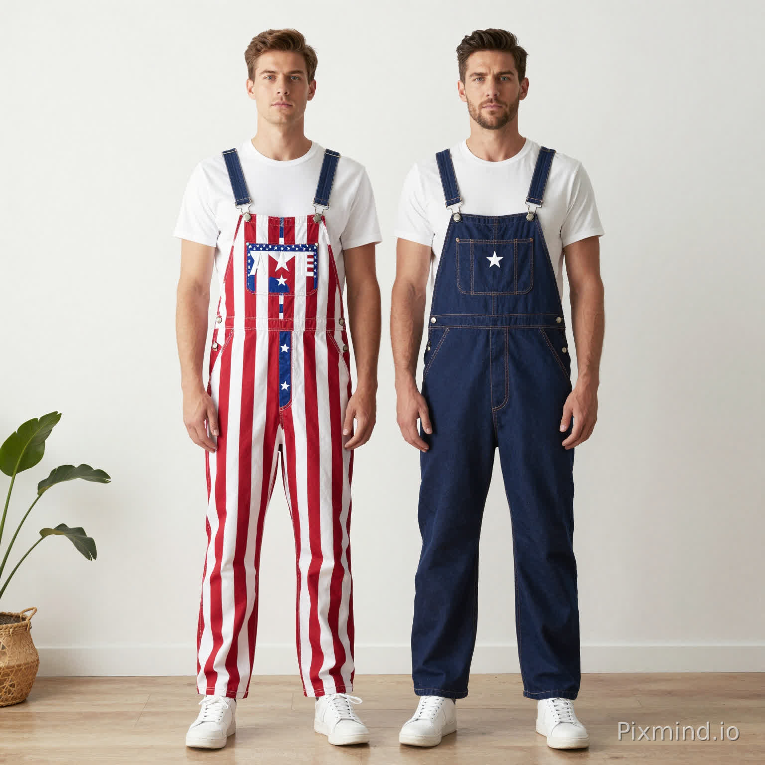 American Independence Day Overalls,250th Anniversary Style,European and American adult male models,American flag elements