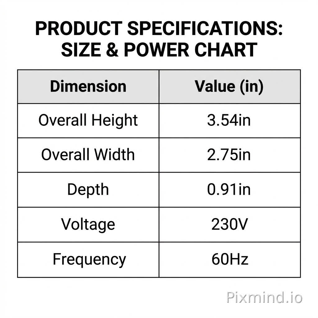 Based on the dimensions I provided, please generate a new product size chart for me. The layout should be reasonable and include an English title.