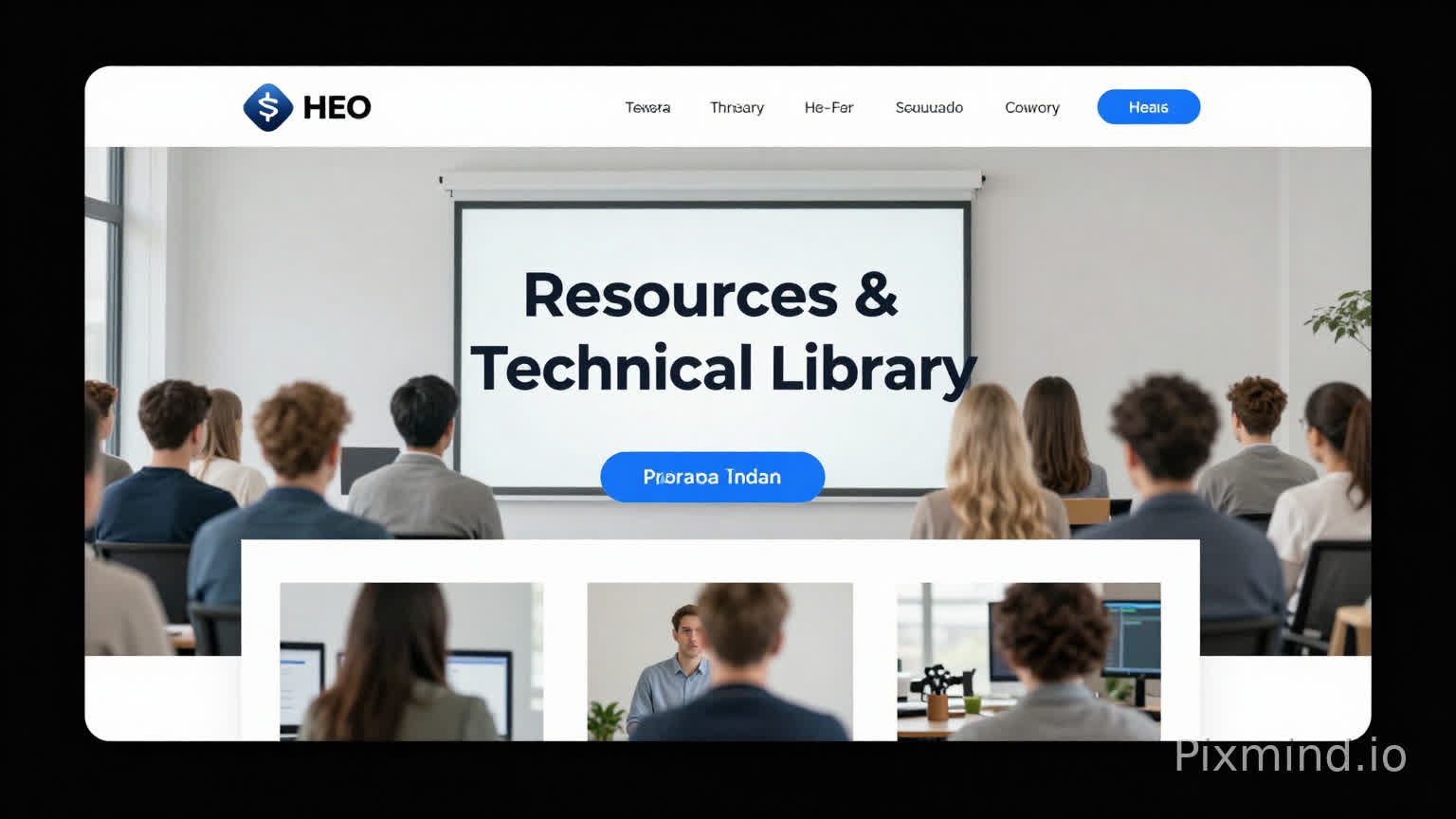 create a hero header image for a website which represents the concept of 'Resources & Technical Library'. do not include any people or text