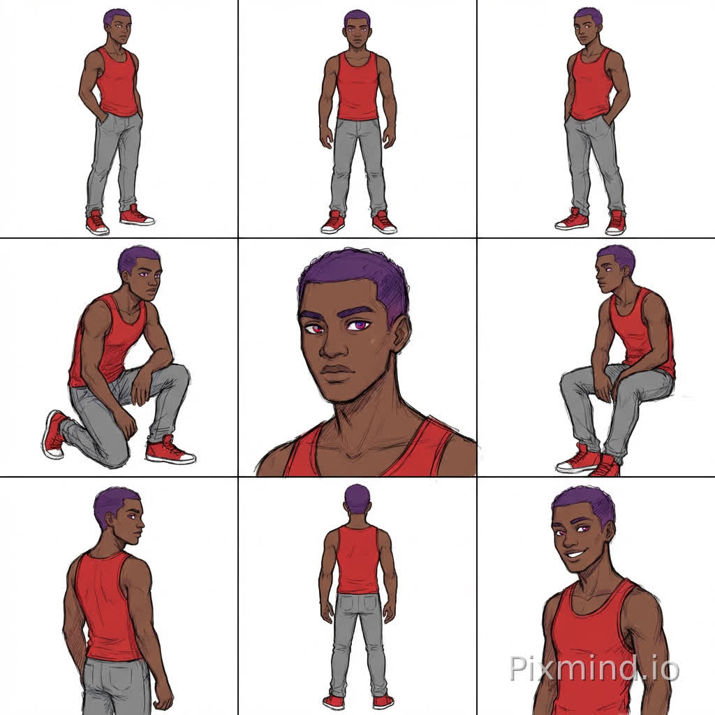 Use the first image as the character reference. Recreate the second image EXACTLY in terms of poses, composition, and layout. Do not change the poses. Only replace the character in the second image with the character from the first image. Keep every pose, angle, and expression identical to the second image. Draw in the same sketch/doodle style and with colors