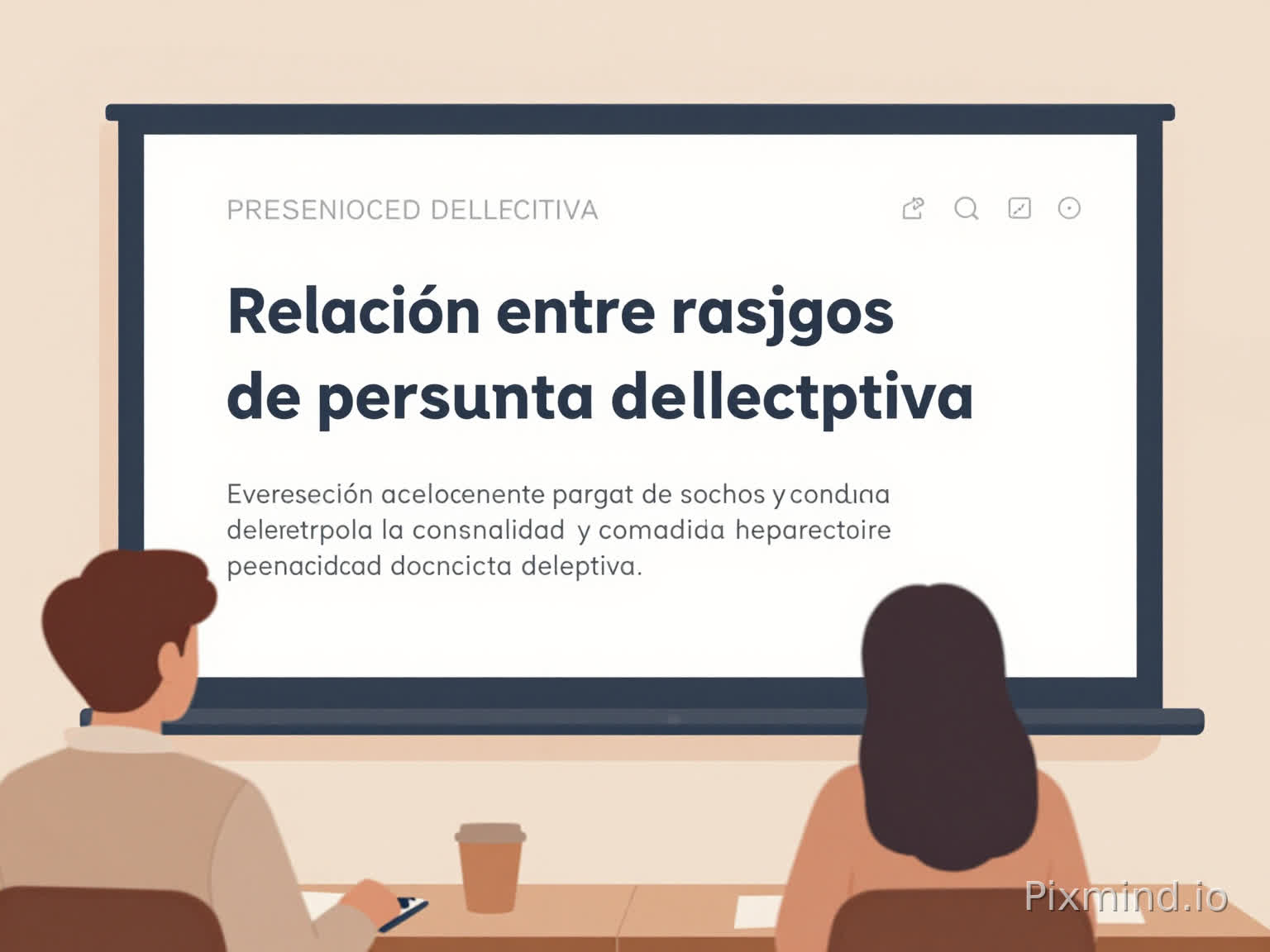 necesito crear una imagen de fondo para las diapositivas de un presentación donde se va a explicar la relación entre rasgos de personalidad y conducta delictiva. Debe tener tonos suaves que permitan leer el texto que se va a incluir en las diapositivas.