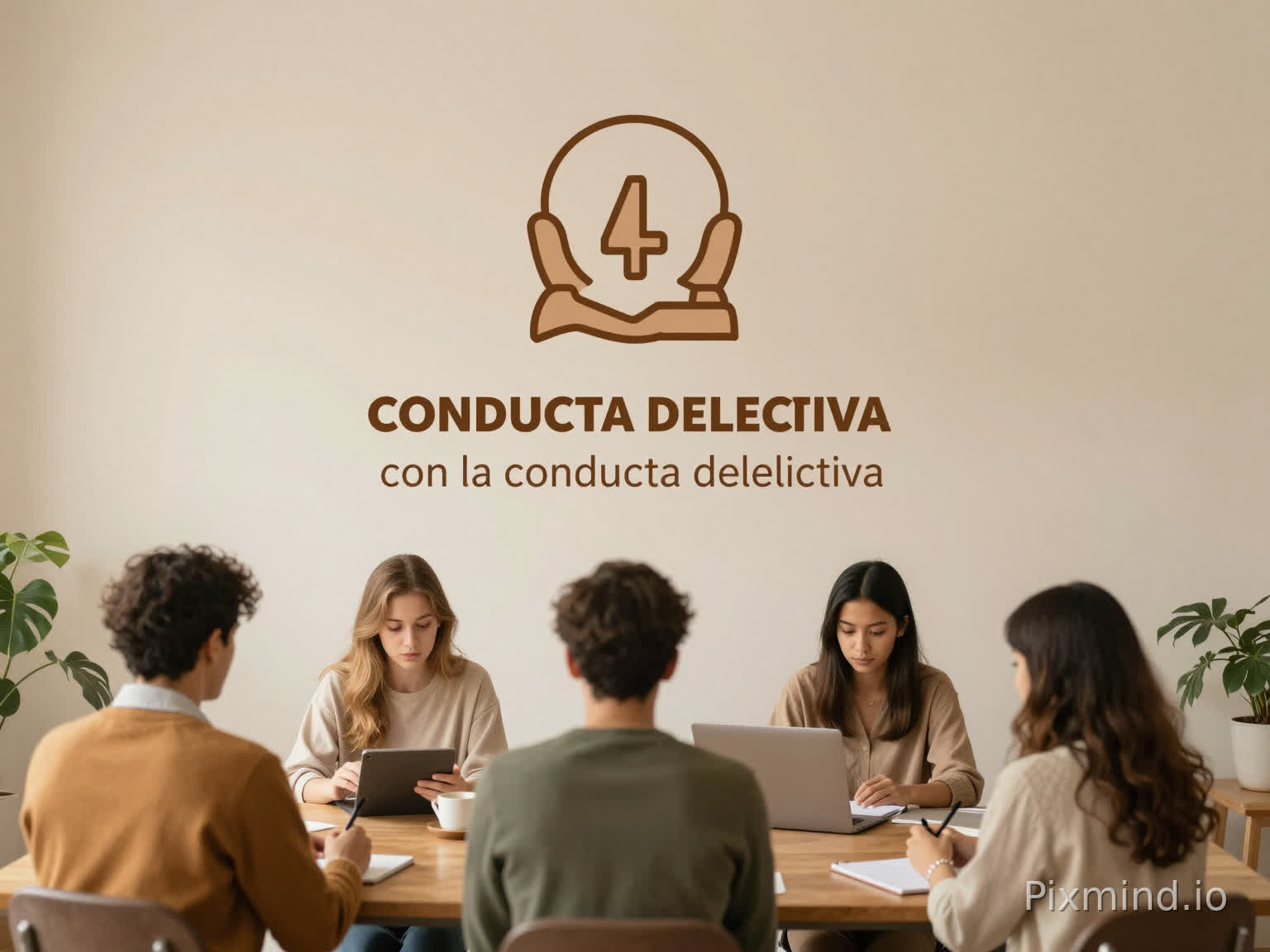 un fondo con tonos cálidos SIN TEXTO donde se muestre una imagen que relacione los rasgos de personalidad con la conducta delictiva de una persona