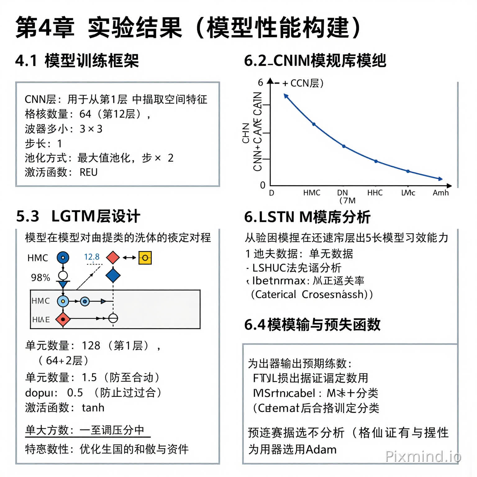 第4章 CNN+LSTM 模型构建
本章将详细介绍所提出的CNN+LSTM混合模型的架构设计,旨在结合深度学习中卷积神经网络(CNN)的特征提取能力与长短期记忆网络(LSTM)的时间序列建模能力,从而实现对复杂时序数据的有效建模。
4.1 模型整体框架
如图6所示,CNN+LSTM模型由两部分组成:
CNN层:用于从输入数据中提取空间特征。
LSTM层:用于捕捉时间序列中的长短期依赖关系。
模型的输入为预处理后的时序数据(二维或三维矩阵表示),输出为目标预测结果。
4.2 CNN 层设计
CNN层包括多个卷积块,每个卷积块由卷积操作、归一化和激活函数组成。具体参数设置如下:
卷积核数量:64(第1层), 128(第2层)
滤波器大小:3×3
步长:1
池化方式:最大值池化,步长为2
激活函数:ReLU
4.3 LSTM 层设计
LSTM层主要用于提取时序特征。模型采用单向LSTM结构,并通过堆叠多个LSTM单元来增加模型的表达能力。具体参数设置如下:
单元数量:128(第1层), 64(第2层)
dropout:0.5(防止过拟合)
激活函数:tanh
4.4 模型输出与损失函数
模型的最终输出经过全连接层后,采用Softmax函数进行分类。损失函数选择交叉熵损失(Categorical Crossentropy),优化器选用Adam。
第5章 实验结果(模型性能部分)
本章将展示模型在实验数据集上的性能表现,并通过可视化分析验证模型的有效性。
5.1 模型训练过程
图7展示了模型的训练损失曲线,可以看出模型经历了快速收敛阶段后进入稳定状态。训练准确率曲线(图8)显示模型在训练集上表现出良好的学习能力。
5.2 混淆矩阵分析
为验证模型对不同类别的预测效果,分别在HMC数据集和ISRUC数据集上生成混淆矩阵(图9和图10)。从结果可以看出:
在HMC数据集中,模型对类别A的识别准确率达到98%,而类别C的误分类率较高;
在ISRUC数据集中,模型在所有类别上的预测精度均达到了90%以上。
5.3 模型性能对比
图14展示了CNN+LSTM与其他基线模型(如纯CNN、纯LSTM等)的性能对比。实验结果表明:
CNN+LSTM模型在准确率和F1值上显著优于其他模型;
模型对复杂时序数据的建模能力较强,具有更好的泛化性能。
第6章 模型不足与优化方向
尽管CNN+LSTM模型在实验中表现出良好的性能,但仍存在一些不足之处:
过拟合风险:当训练数据量较小时,模型容易出现过拟合现象。
计算复杂度高:由于模型包含大量的卷积和循环操作,实际应用中的计算资源需求较高。
针对上述问题,提出以下优化方向:
轻量化设计:通过减少网络深度或引入更高效的层结构(如MobileNet)来降低计算复杂度。
数据增强:通过对训练数据进行扩展(如随机裁剪、噪声添加等),提高模型的泛化能力。
第7章 结论(模型部分)
本研究提出的CNN+LSTM混合模型在时序数据分析任务中表现出色。通过实验验证,模型在复杂数据集上达到了较高的预测精度,具有良好的实际应用价值。尽管仍存在一些不足,但未来可以通过轻量化设计和数据增强等方法进一步优化模型性能。
我们统计建模大赛的题目:基于脑电信号的自动睡眠分期识别与跨人群睡眠质量分析,以上是文章的部分内容,请帮我画出模型结构示意图