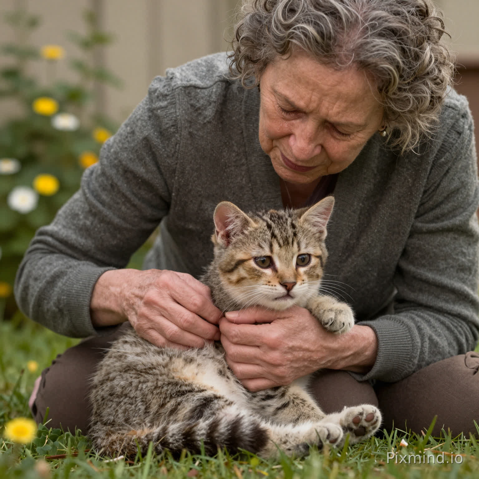 Mama Kitten rocks little Luna in her paws, but the tiny kitten begins to cry again, soft at first, then louder, trembling with hunger and discomfort. Mama’s heart tightens, her ears folding back as tears threaten her own eyes.
Grandma Barbara leans in, her voice calm but full of love:
“Oh, darling… I can see she’s upset. It’s alright, darling, it’s alright. Let’s see what she needs. She’s small, she’s fragile, and she’s counting on you—but we’re here to help.”
She gently brushes Luna’s tiny fur, humming softly. Luna’s mewling continues, and Auntie Daisy scoops her up, rocking her carefully:
“Oh, darling little Luna… there, there… it’s alright, darling. You’re safe now. Listen to my voice, darling, you’re loved, you’re protected.”
Mama Kitten watches, feeling tears spill down her cheeks, overwhelmed by worry. Auntie Pearl kneels beside her:
“Oh, darling… don’t cry yourself, darling. She’s crying because she needs help, and we’ll give it to her. Let’s make sure she’s warm, that she’s fed, and that she feels safe in your arms.”
Auntie Clover hums a soft tune, swaying back and forth with Luna, her gentle voice weaving calm into the room:
“Oh, darling… listen to the music, darling little Luna… you’re not alone, darling. You’re safe, you’re loved.”
Even Auntie Willow leans in, her protective eyes softening as she watches:
“Oh, darling… let’s help her calm down. She’s just a baby, and all she wants is warmth and comfort. We’ll help her feel safe, and you’ll see, darling Mama, you’re not alone in this either.”
Luna’s cries start to soften as the warmth, rocking, and soothing voices surround her. Mama’s paws shake as she holds her baby close, her voice trembling as she whispers:
“Oh, darling Luna… it’s alright, darling. We’re here. We’re all here for you.”
Grandma Barbara rests a gentle paw on Mama’s shoulder:
“Yes, darling… let her cry, but know you’re not facing this alone. We’ll help you care for her every step of the way.”