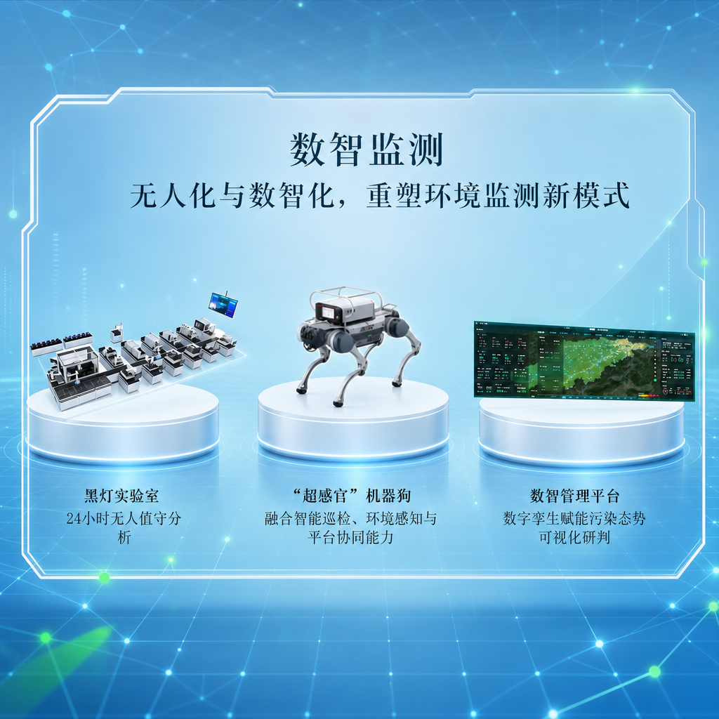 我需要一个产品矩阵海报,整体背景有科技的网格,有一个白框,产品在框里,框里有3个白色的台子上,有质感,整体颜色是天蓝色渐变,有空间感,画面中增加一点点绿色作为点缀,文字按照我提供的来,不要出现其他文字