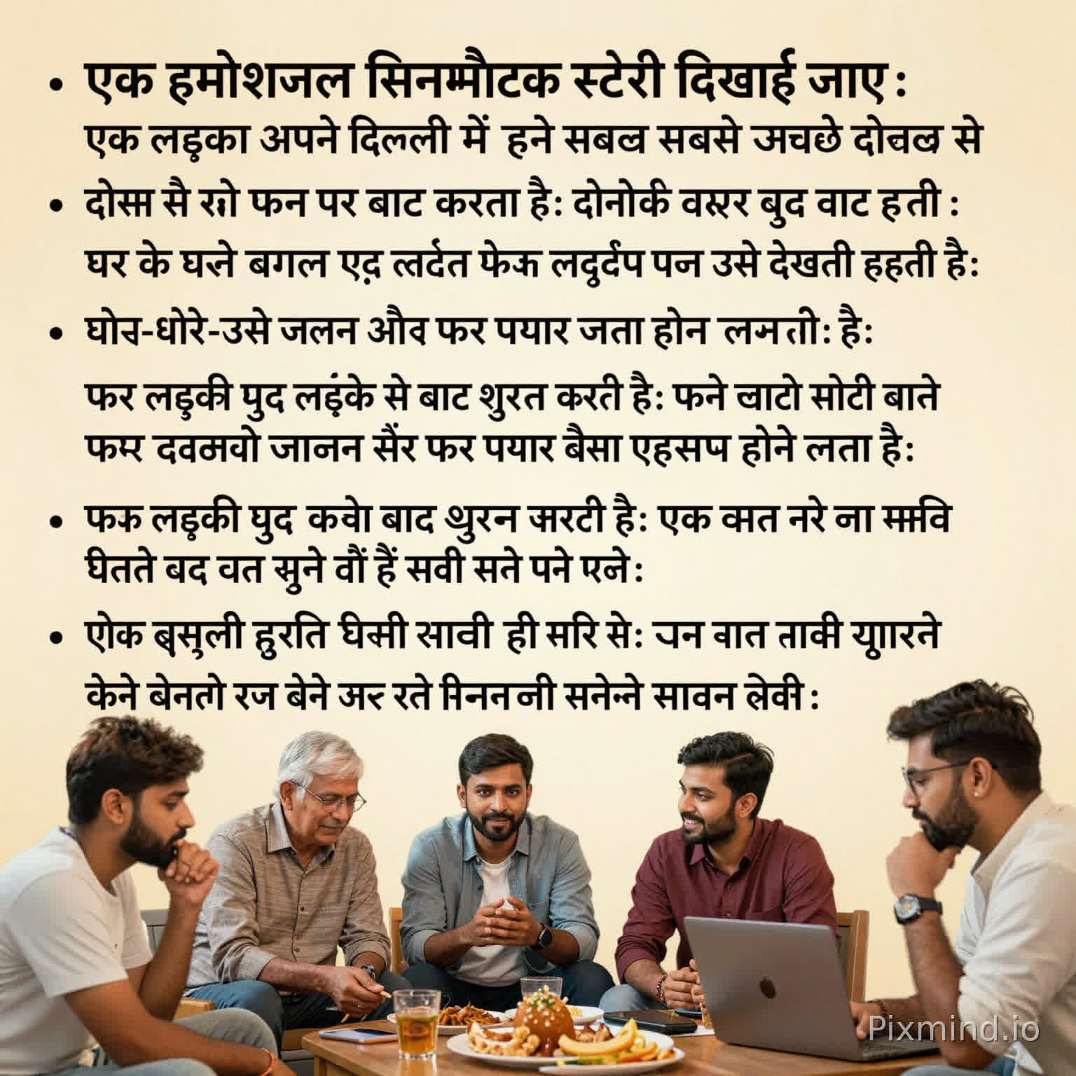 Cinematic Emotional Story Prompt (Hindi + Hindi-English Mix)
“एक इमोशनल सिनेमैटिक स्टोरी दिखाई जाए। एक लड़का अपने दिल्ली में रहने वाले सबसे अच्छे दोस्त से रोज़ घंटों फोन पर बात करता है। दोनों की दोस्ती बहुत गहरी होती है। लड़के के घर के बगल में रहने वाली एक लड़की रोज़ उसे देखती रहती है और धीरे-धीरे उसे जलन और फिर प्यार जैसा एहसास होने लगता है।
फिर लड़की खुद लड़के से बात शुरू करती है। पहले छोटी-छोटी बातें, फिर व्हाट्सएप नंबर एक्सचेंज होता है। कुछ दिनों बाद उनकी बातें Snapchat तक पहुँच जाती हैं। दोनों रात-रात भर चैट करते हैं, कॉल करते हैं, हँसते हैं, एक-दूसरे की आदत बन जाते हैं।
तीन साल तक उनका रिश्ता बहुत गहरा चलता है। बारिश वाले सीन, late night chats, emotional moments, smiling selfies, caring messages, romantic background music, soft aesthetic lighting, realistic emotions, cinematic camera angles.
लेकिन धीरे-धीरे रिश्ते में बदलाव आने लगता है। लड़की गुस्सा करने लगती है, इज्जत कम होने लगती है, लड़ाई, गाली और misunderstanding बढ़ने लगती है। लड़का अंदर से टूटने लगता है। आखिरकार दोनों एक-दूसरे से दूर हो जाते हैं।
लास्ट सीन में लड़का अकेला बैठा होता है, पुरानी चैट्स और यादें देखता है, आंखों में आँसू, dark cinematic mood, emotional heartbreak atmosphere, realistic acting, ultra HD quality, movie-style storytelling, sad emotional background music, slow-motion scenes, deep feelings, realistic expressions.”