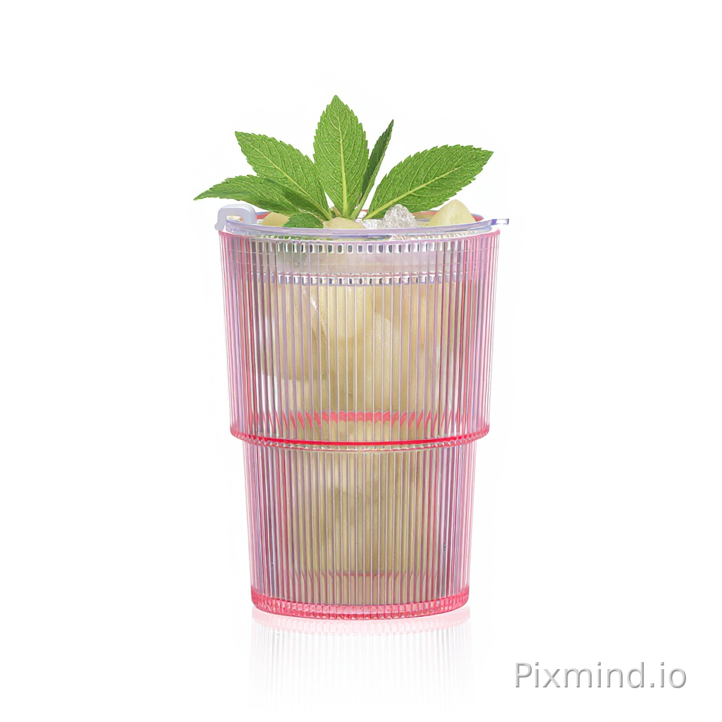 Only add Guava Chunks, mint and ice elements inside the cup, lock all texture, tone and texture of the cup, keep the cup appearance exactly the same