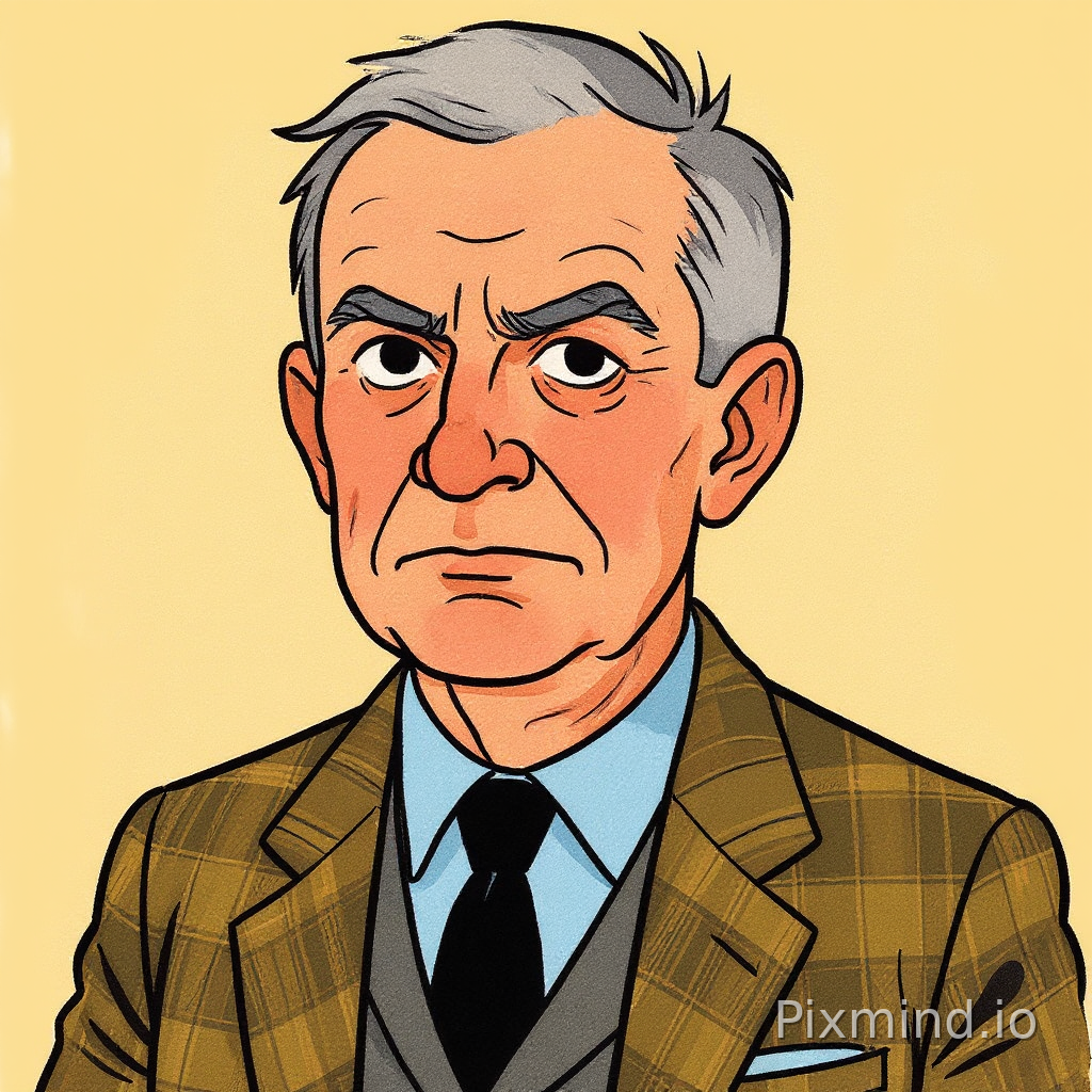 use the face of the image as Professor Tournesol in a tweed jacket in a style that resembles the art style of Tintin. Include features typical of the Tintin comics, such as bold outlines, vibrant colors, and exaggerated facial expressions without wrinkles in the face