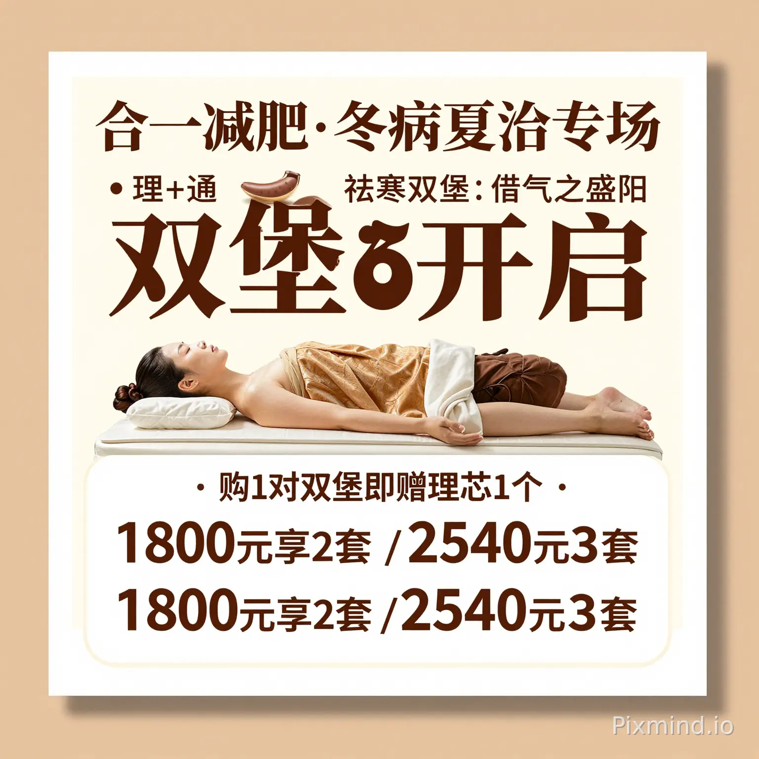 帮我生成80*110cm相纸海报
合一减肥·冬病夏治双堡专场开启
三伏黄金调理期,借天之盛阳,驱体内沉寒!
✅ 理+通双堡:祛寒气、补阳气,轻松告别虚胖淤堵
✅ 购1对双堡即赠理芯1个
✅ 1800元享2套 / 2540元享3套
⚠️ 名额有限,不接受口头预定,先到先得!