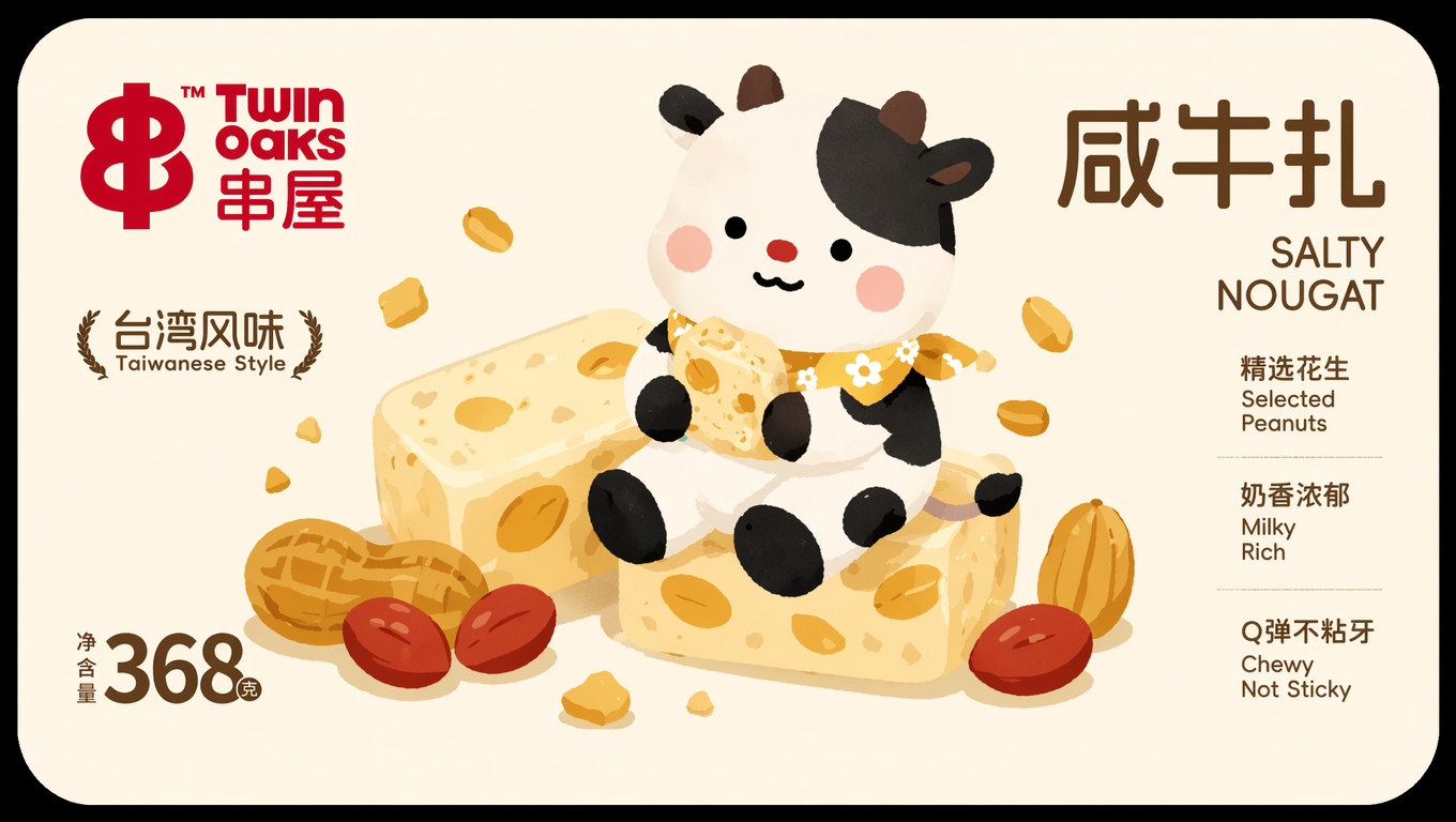 调整标签底色,突出插画图案,