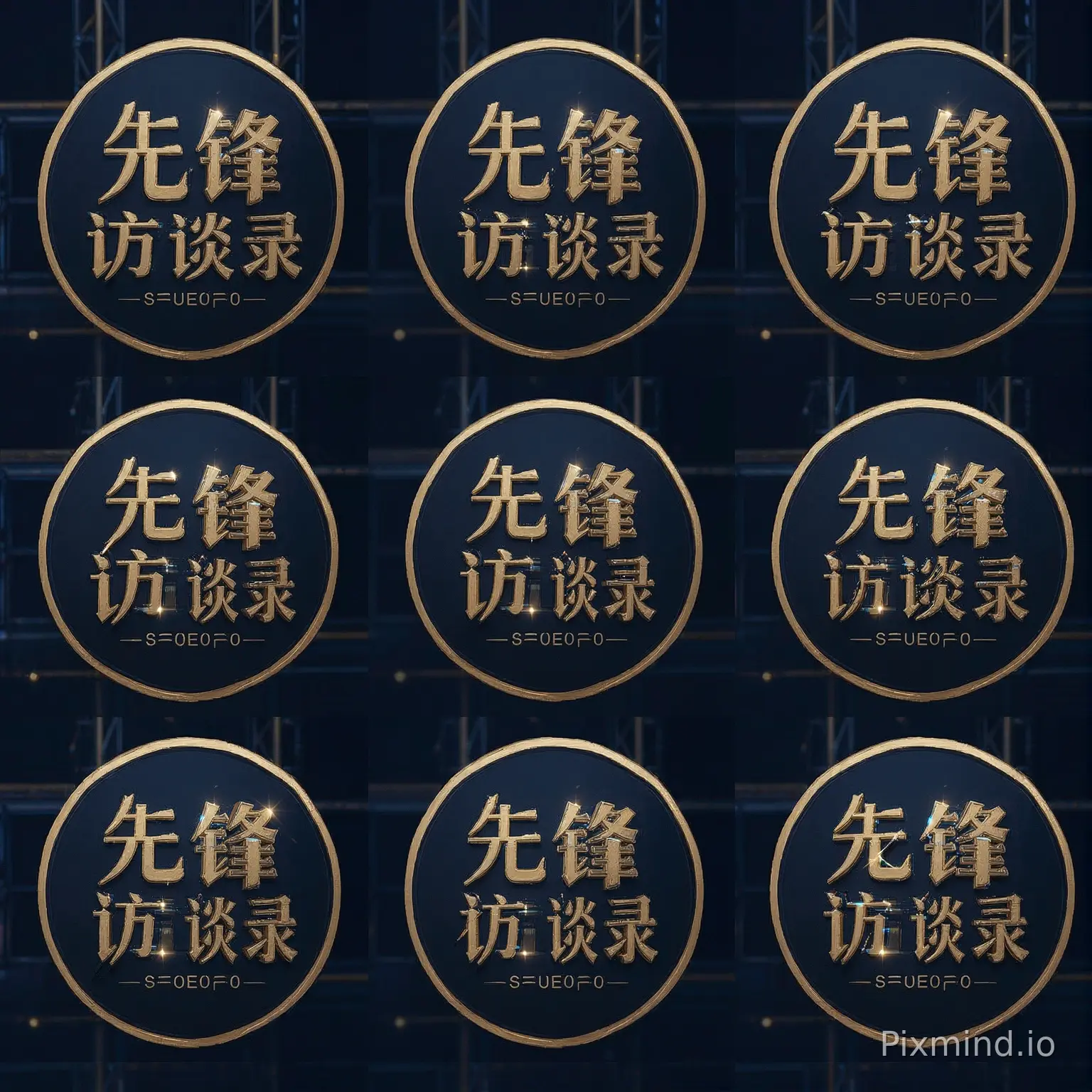 需要一个访谈类节目的角标,内容为:先锋访谈录,要求简洁大气,生成6个看一看