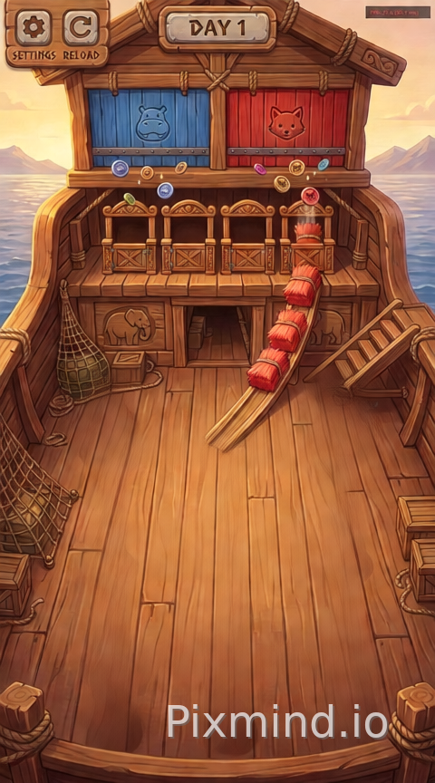 Separate the boat and animals