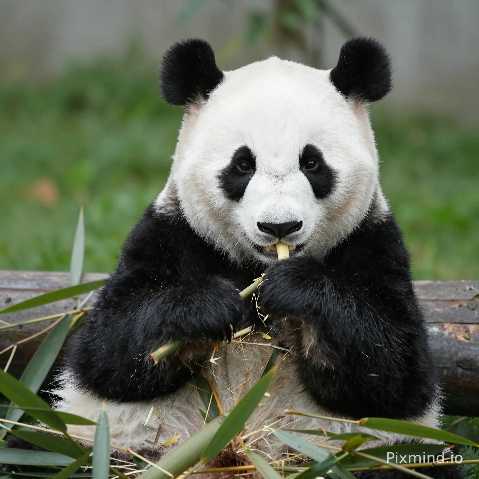 Panda eat bamboo
