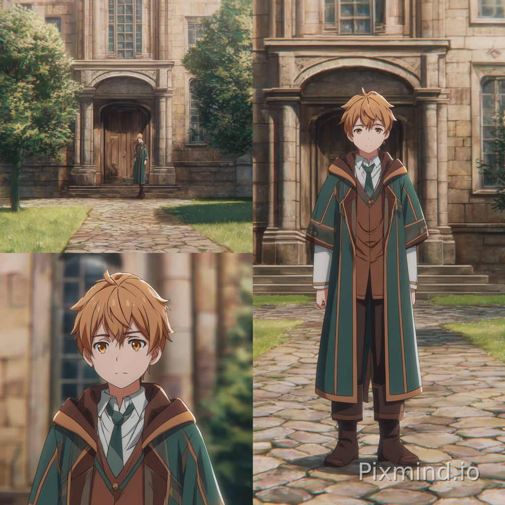 Crie um personagen para ser o protagonista de anime/isekai de escola de magia e aventura medieval
