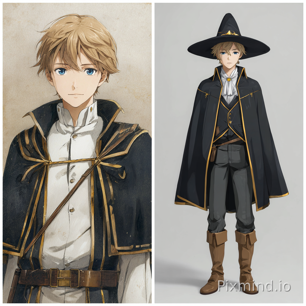Crie um personagen para ser o protagonista de anime/isekai de escola de magia e aventura medieval