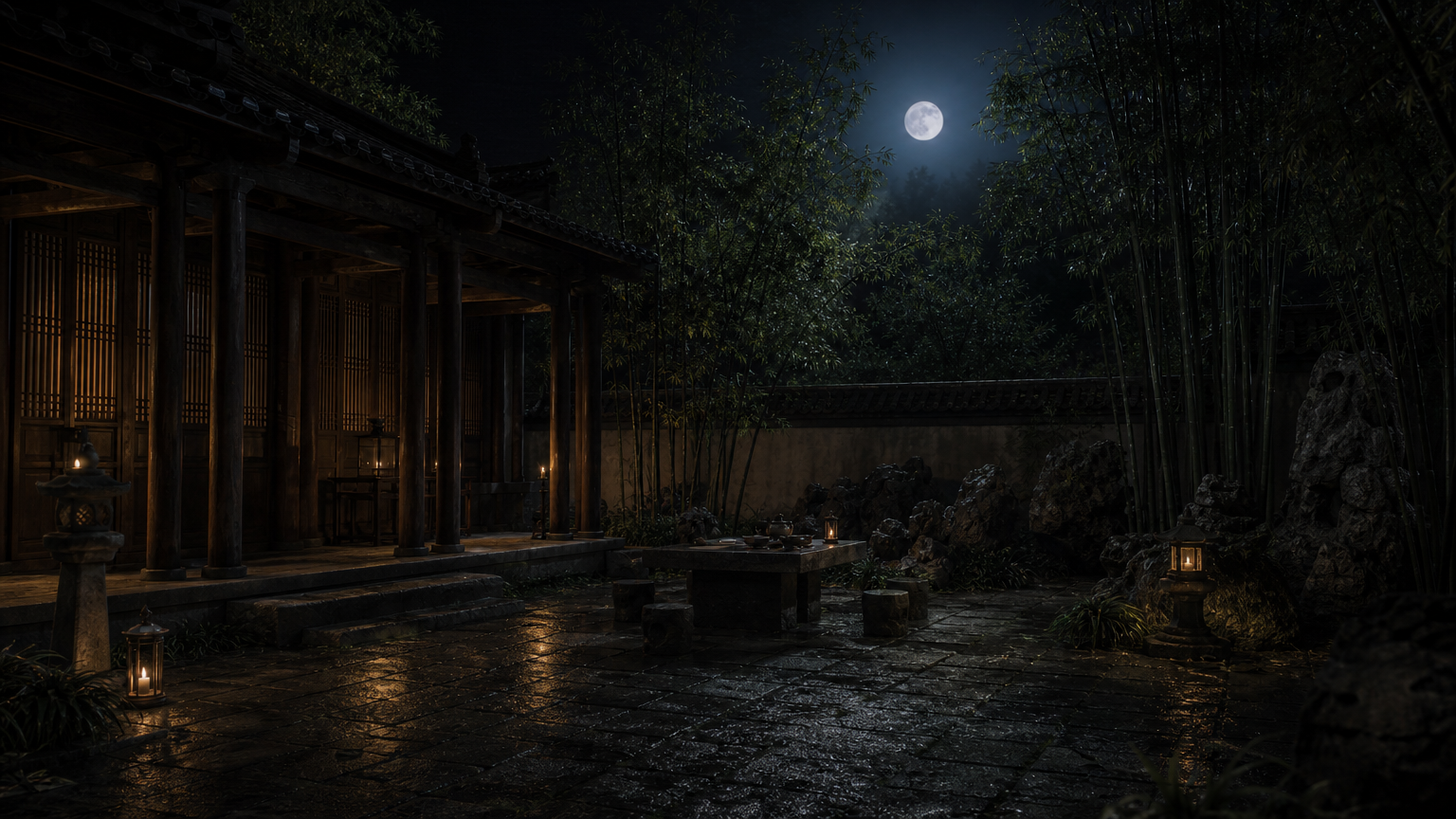 参照图，生成一张院子全景图