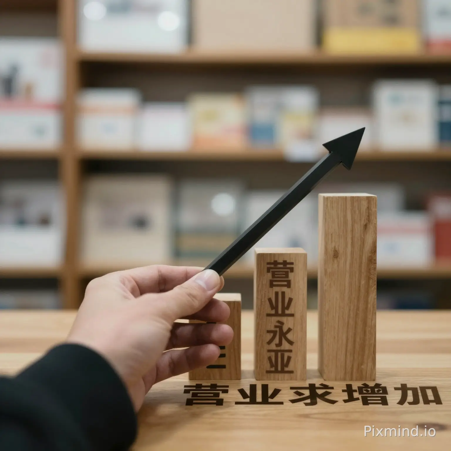 做一张图片，展示商品卖得多，营业收入就增加
