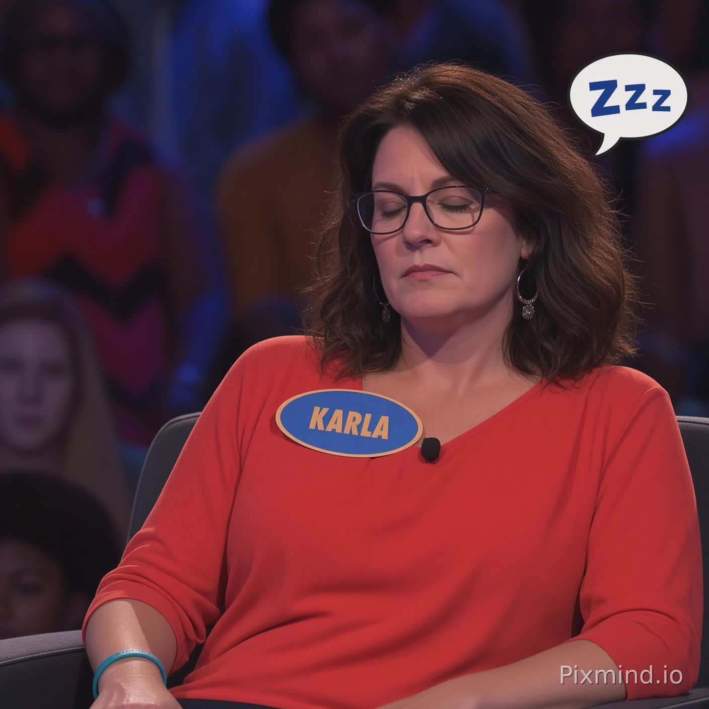 Glasses sleeping eyes closed mouth closed snore