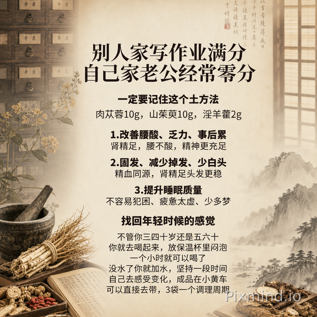 更换与图中文案相适配的中医背景，比例做抖音的九比十六比例