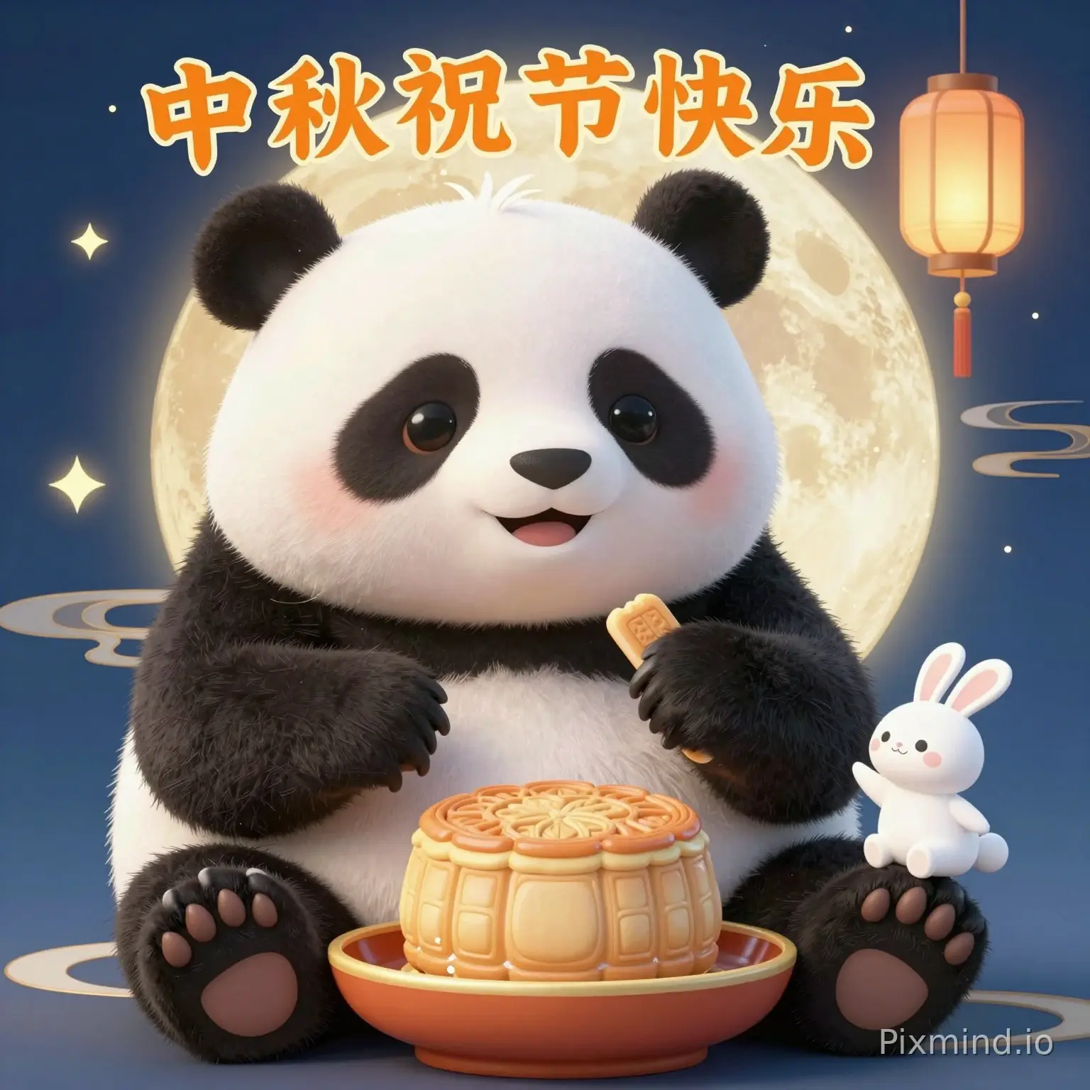 熊貓祝賀中秋節快樂