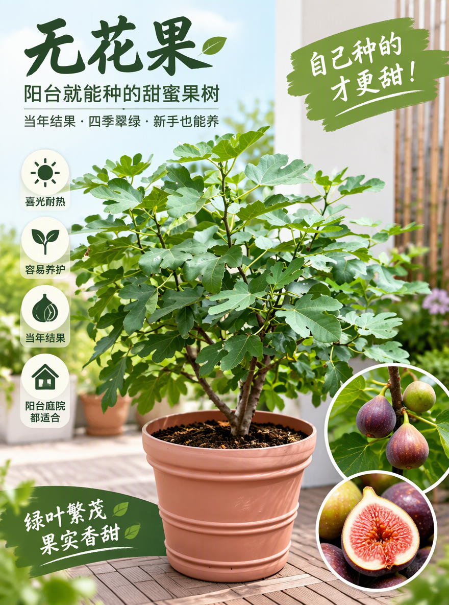把这盆无花果设计成电商专用主图