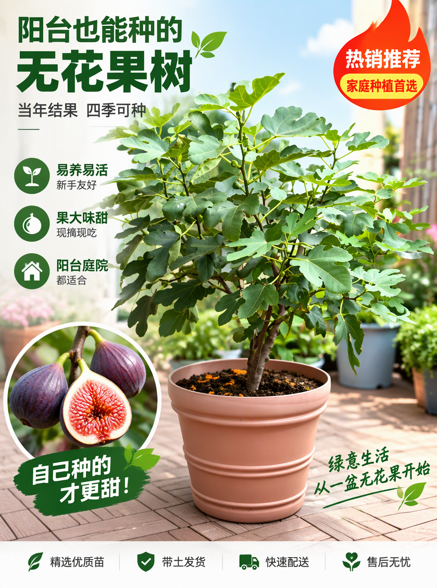 把这盆无花果设计成电商专用主图