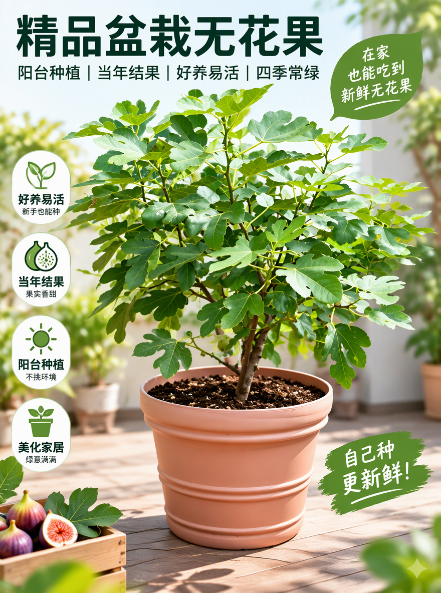 把这盆无花果设计成电商专用主图