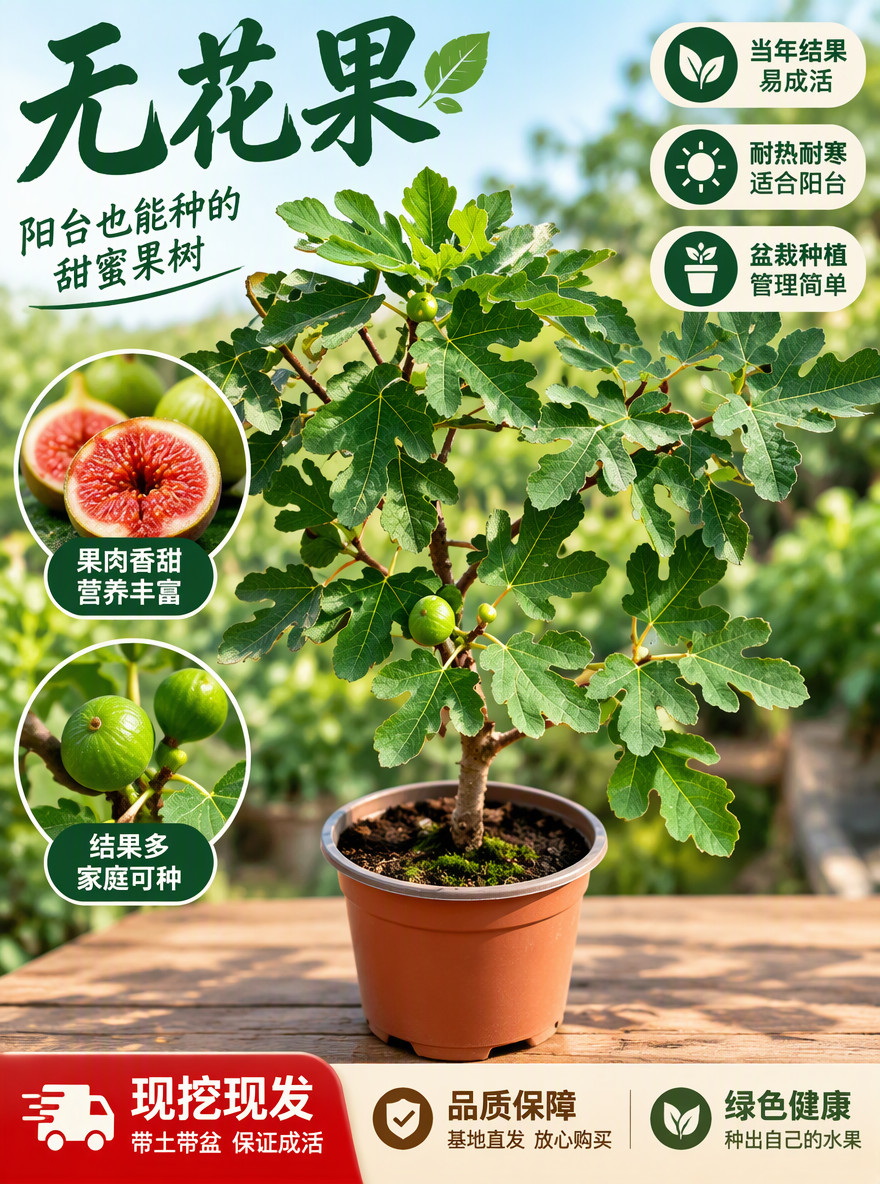 把这盆无花果设计成电商专用主图
