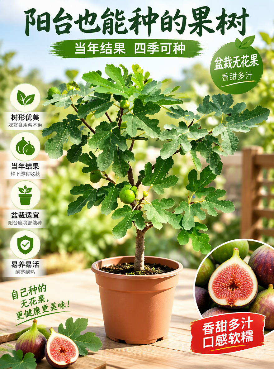 把这盆无花果设计成电商专用主图