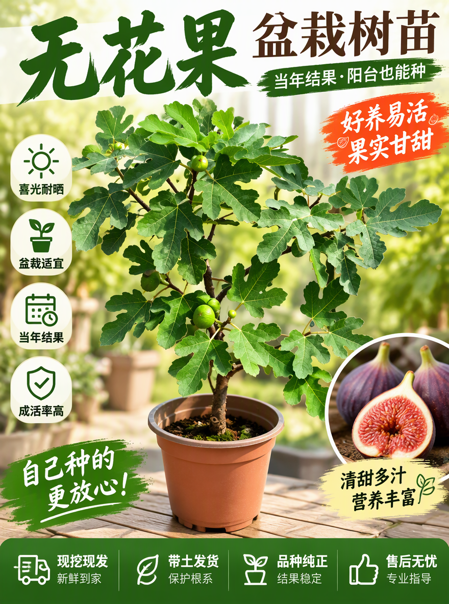 把这盆无花果设计成电商专用主图