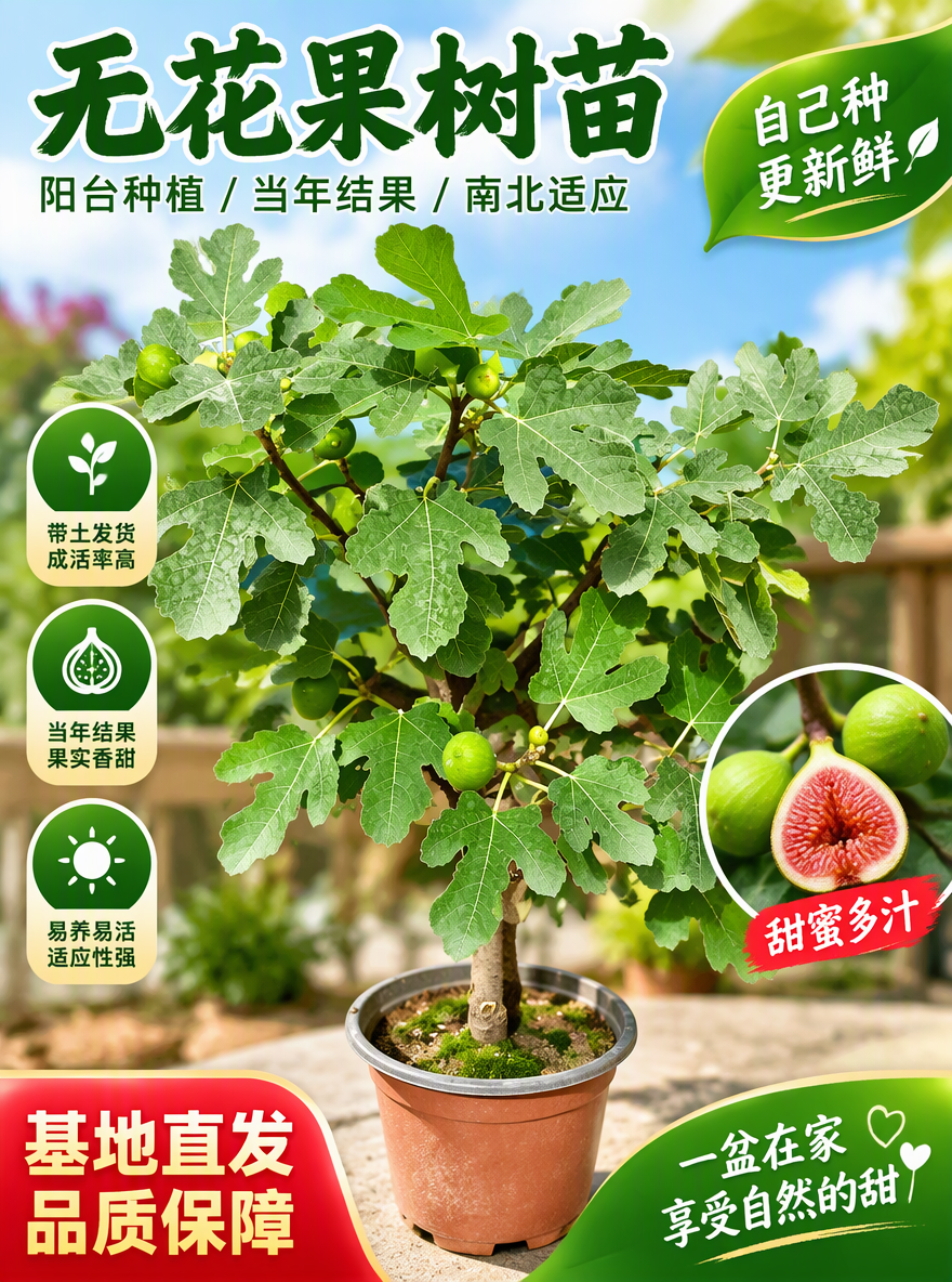 把这盆无花果设计成电商专用主图