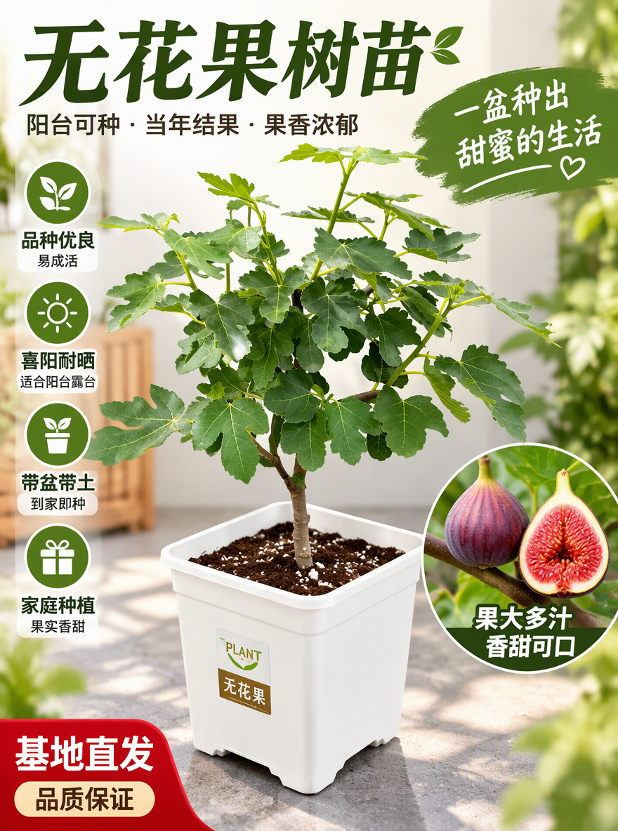 把这盆无花果设计成电商专用主图