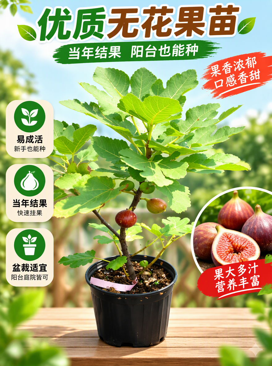 把这盆无花果设计成电商专用主图