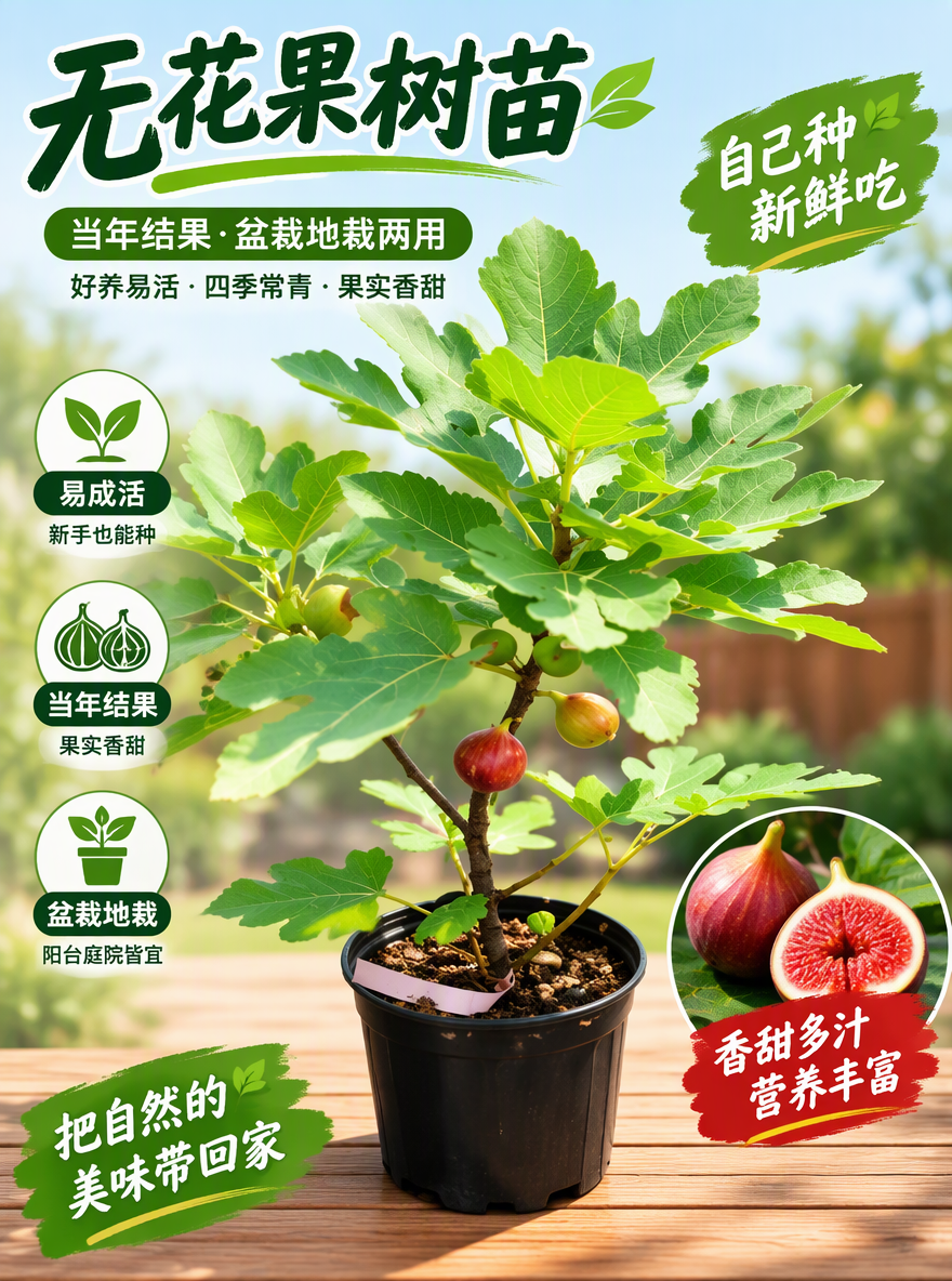 把这盆无花果设计成电商专用主图