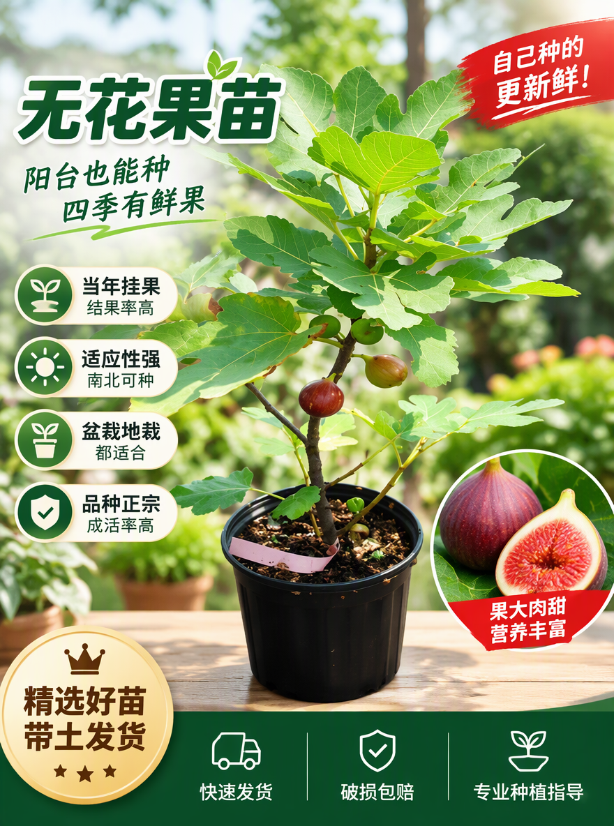 把这盆无花果设计成电商专用主图