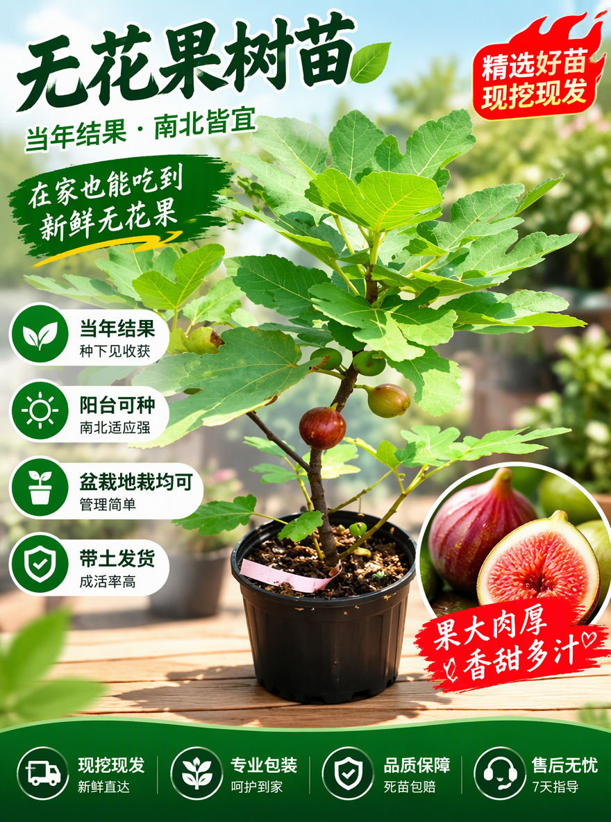 把这盆无花果设计成电商专用主图
