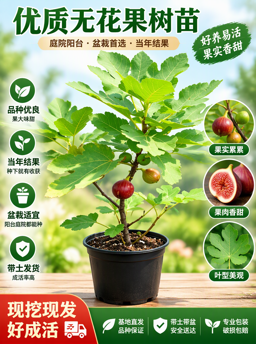 把这盆无花果设计成电商专用主图