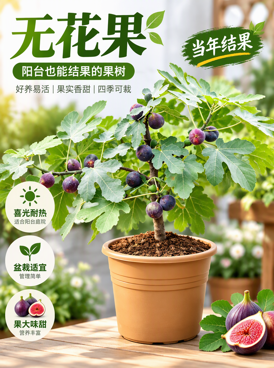 把这盆无花果设计成电商专用主图