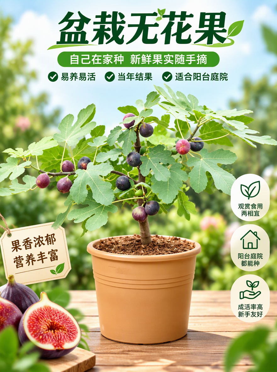 把这盆无花果设计成电商专用主图