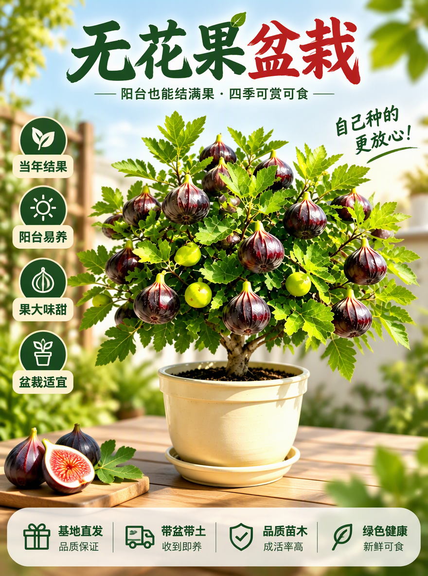 把这盆无花果设计成电商专用主图