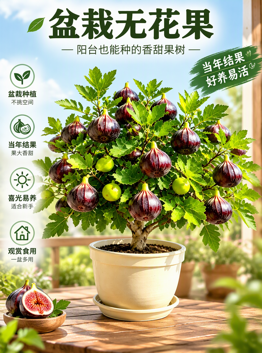 把这盆无花果设计成电商专用主图