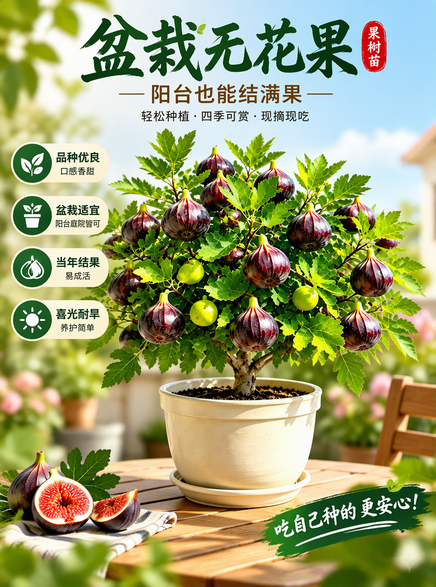 把这盆无花果设计成电商专用主图