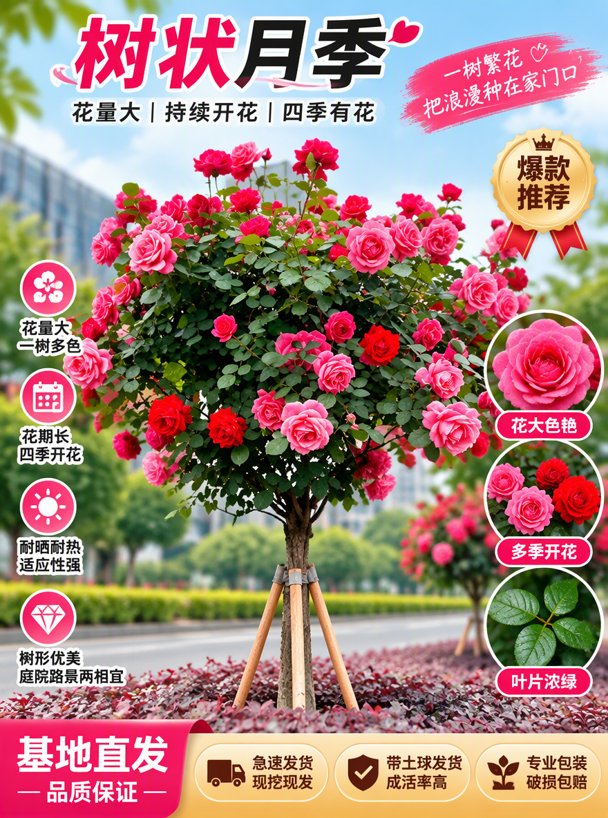 把这颗月季设计成电商专用主图